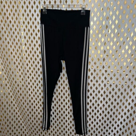 Adidas high rise black leggings women’s size L - Picture 3 of 5